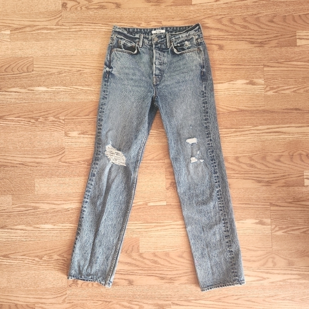 EUC GRLFRND Mica High-Rise Button Fly Jeans in Great Expectations, Size 27